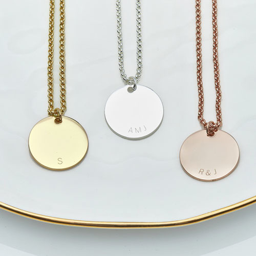 Personalised Initial Curve Charm Necklace in Gold